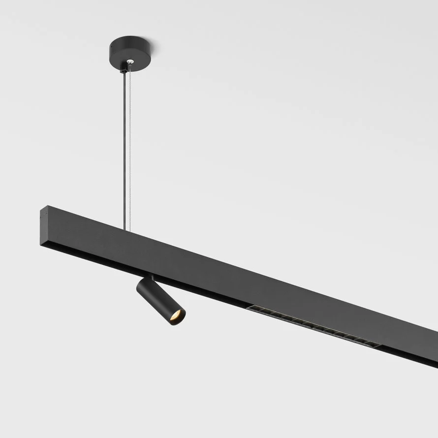 Linear pendant track set Edge for Kitchen 2M 2lt LED 18W BLK