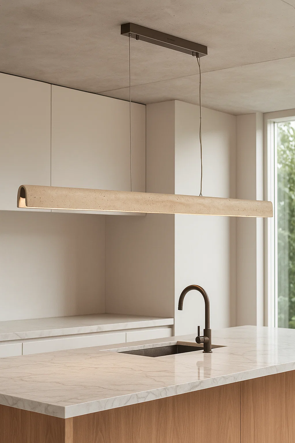 Pendant lamp Arc Travertine L150 3CCT ABRS