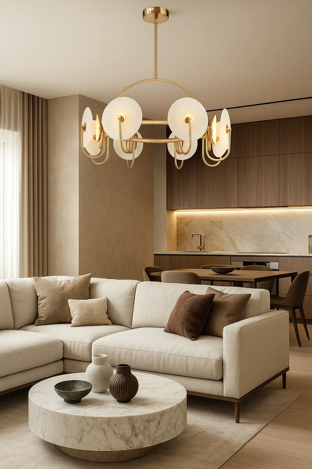 Pendant lamp Halo Alabaster Spanish Marble D85 LED 72W 3K BRS