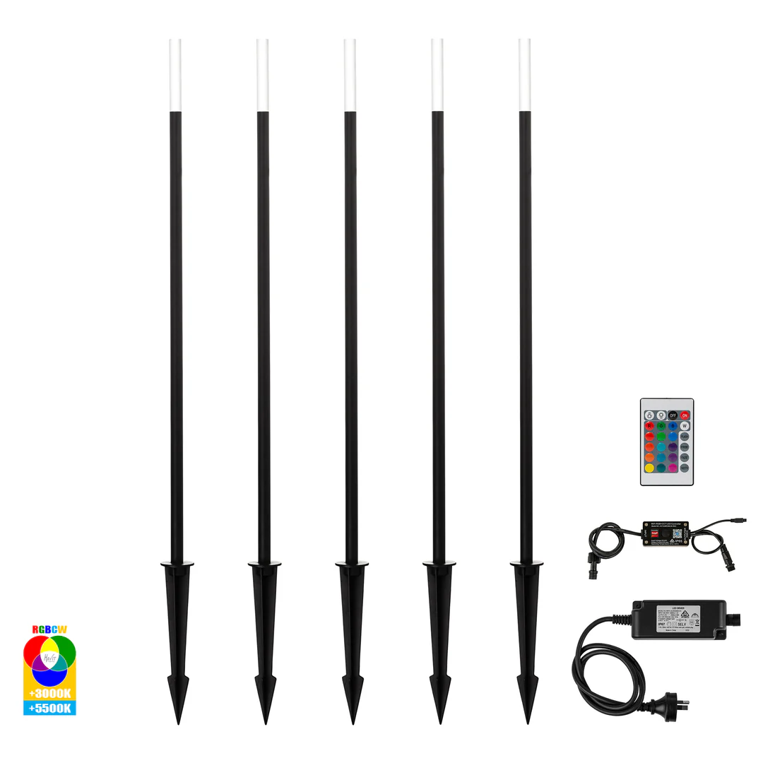 Bollard Spike kit Drique RGBCW 5 Light WIFI BLK