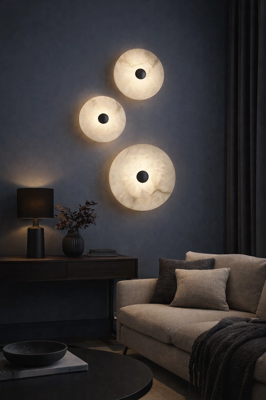 Wall light Zarra Alabaster Spanish Marble LED 7W 3CCT BLK