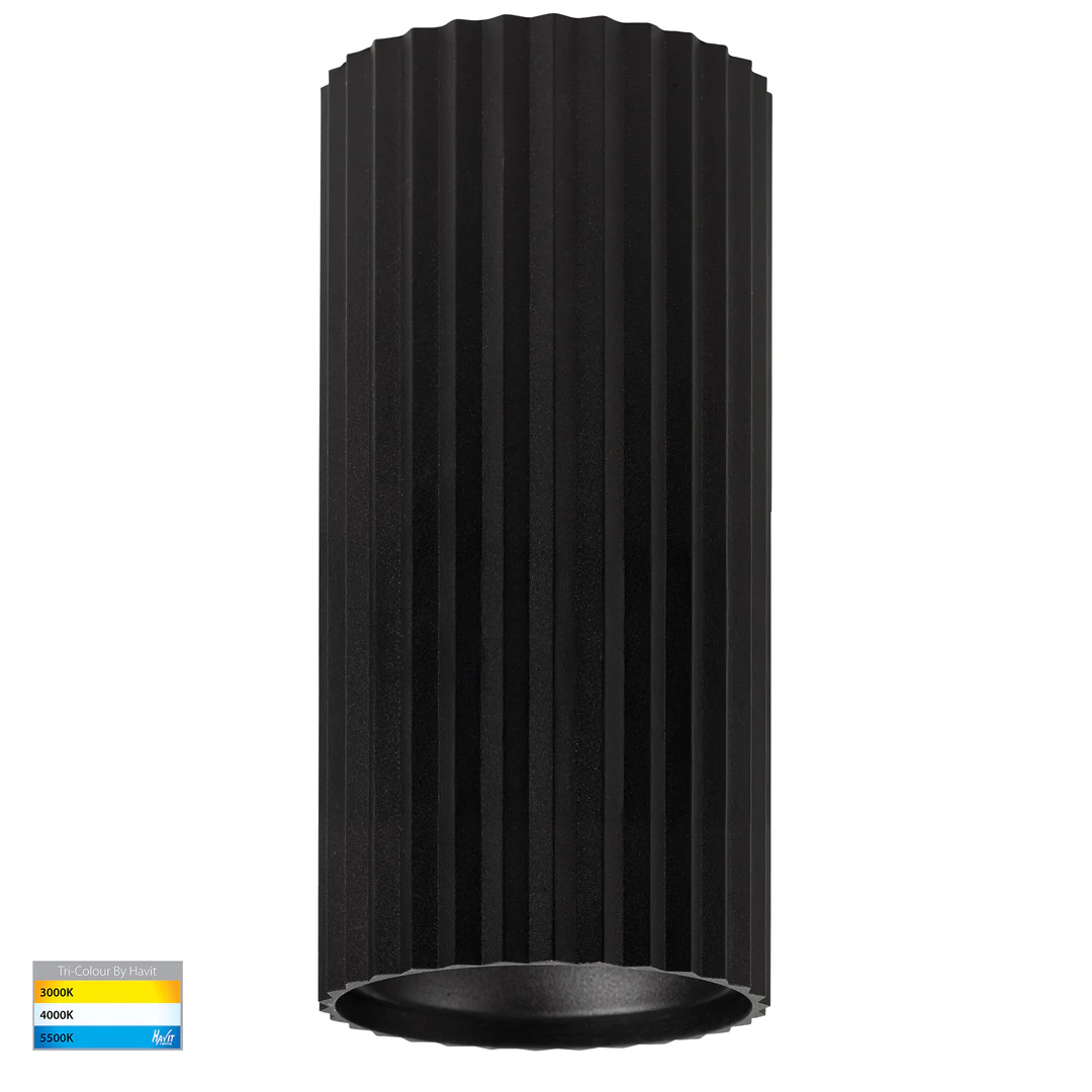 Surface downlight HV5852S-BLK-EXT  Nella 3CCT LED 12W IP65 240V