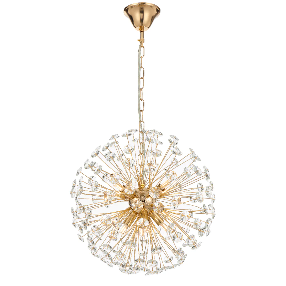 Round Pendant LERIDA 8 Lights GLD