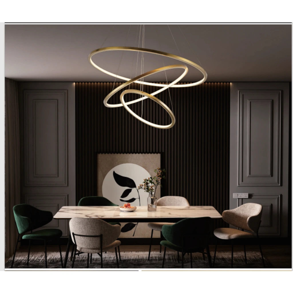 Pendant lamp Slim 3 Ring LED 90W 3CCT BRS