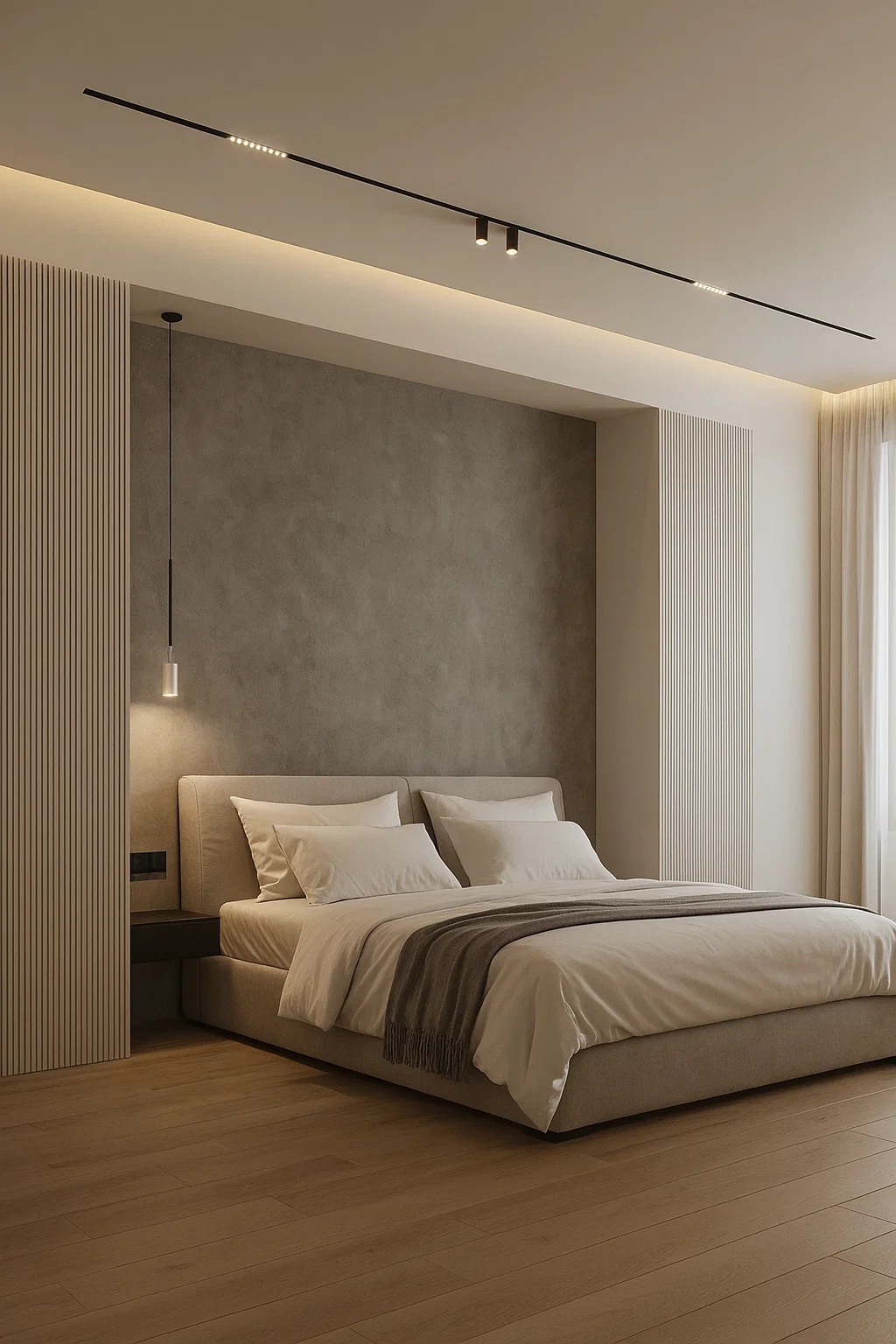 Recessed track set for bedroom Edge 4M 4lt LED 34W BLK