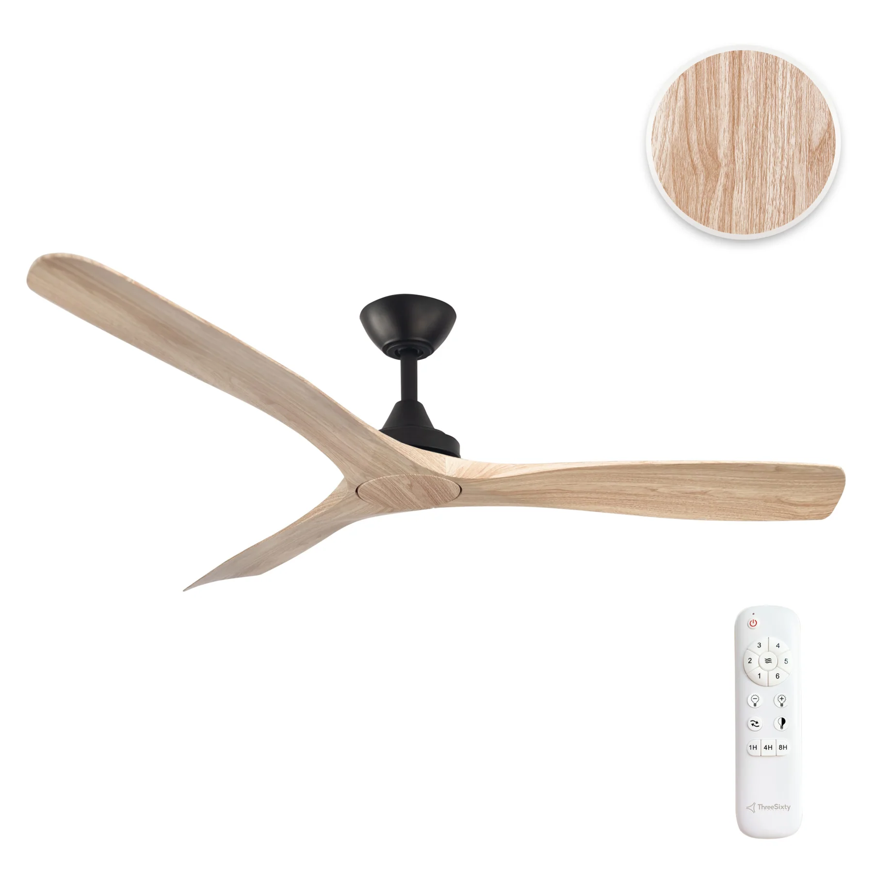 Ceiling fan Spitfire DC D52 Black Base Oak Blades