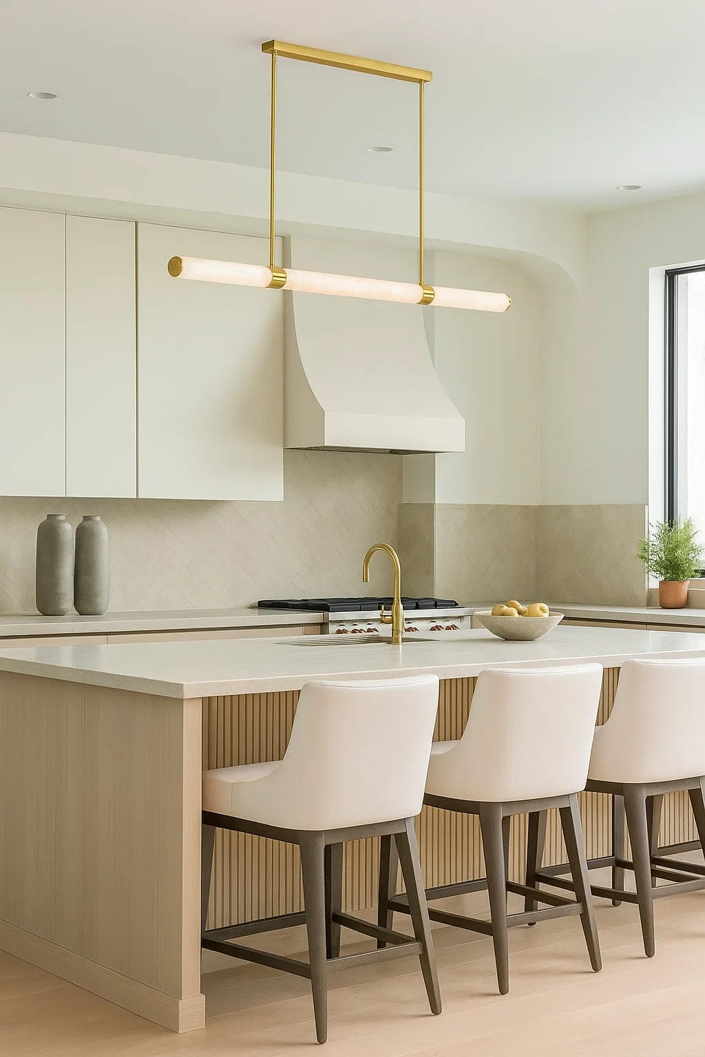 Pendant lamp MADISON Spanish Marble LED 40W 3CCT L150 BRS