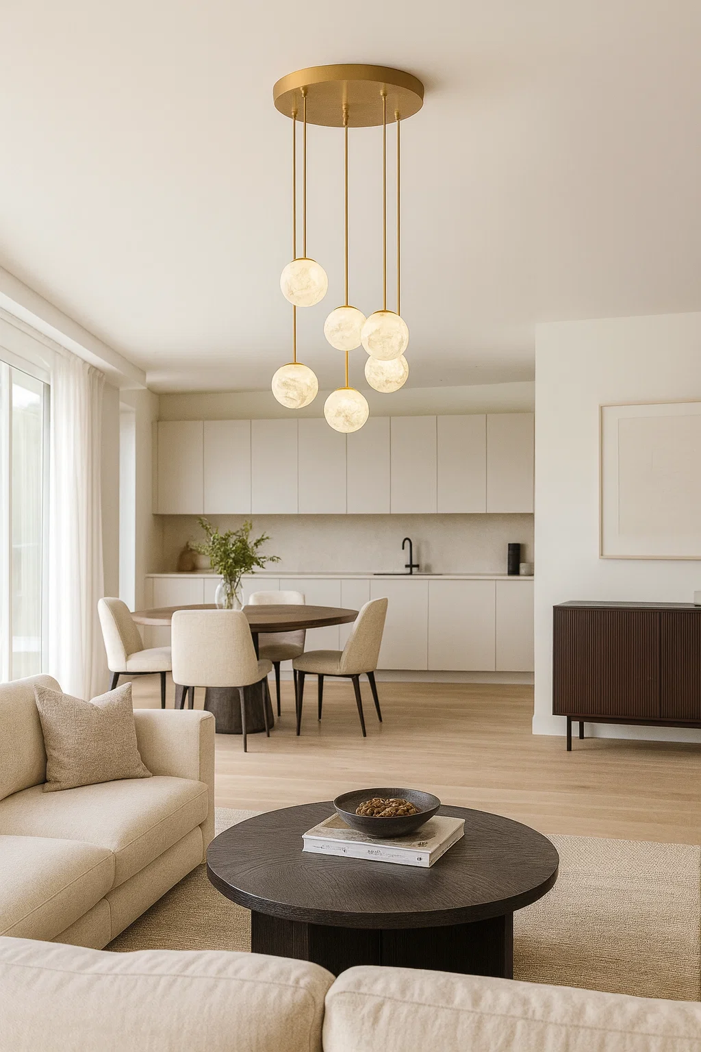 Pendant lamp Molina S6 Alabaster Spanish Marble G9 BRS