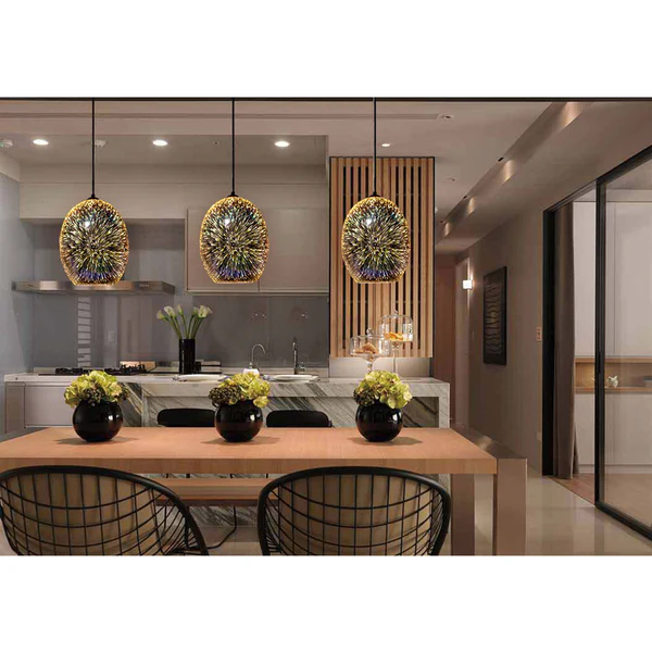 Pendant Light Moravian Glass Oval E27 D20 COP