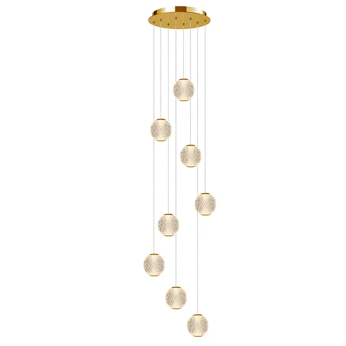 Langdon-8 Light LED Pendant Gold 3K