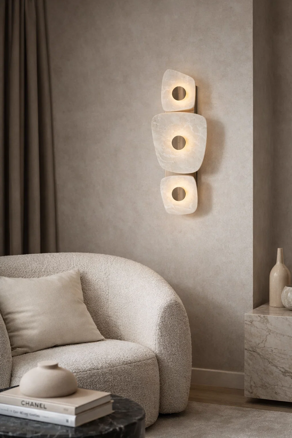 Wall light Cella 1 Alabaster Spanish Marble LED 15W BRS