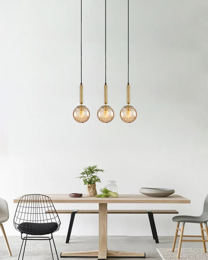 Pendant lamp TRATTINO 1X3S E27 brass