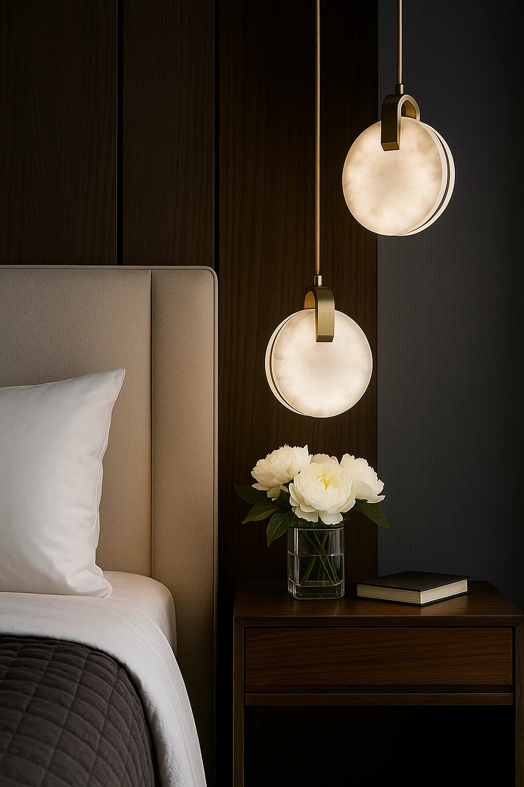 Pendant lamp Villastar 2 Alabaster Spanish Marble LED 12W CCT Dim BRS