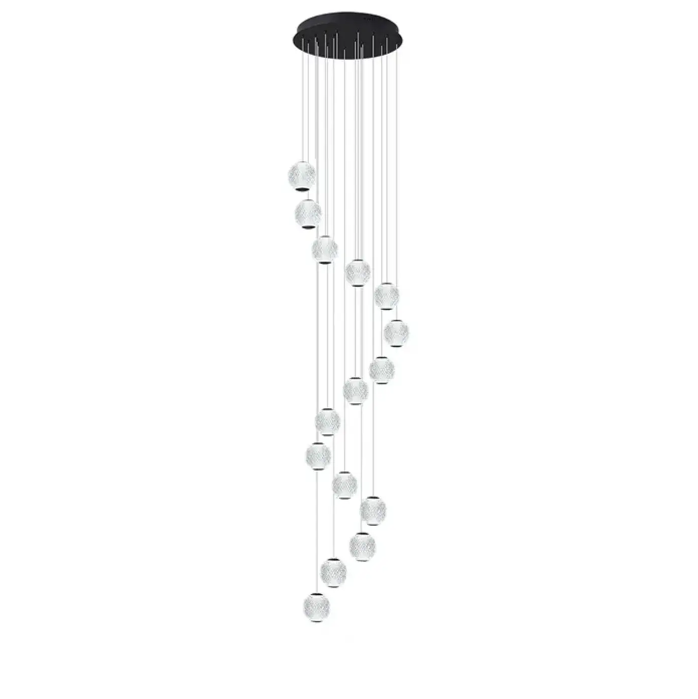 Langdon-15 Light LED Pendant Black 5K