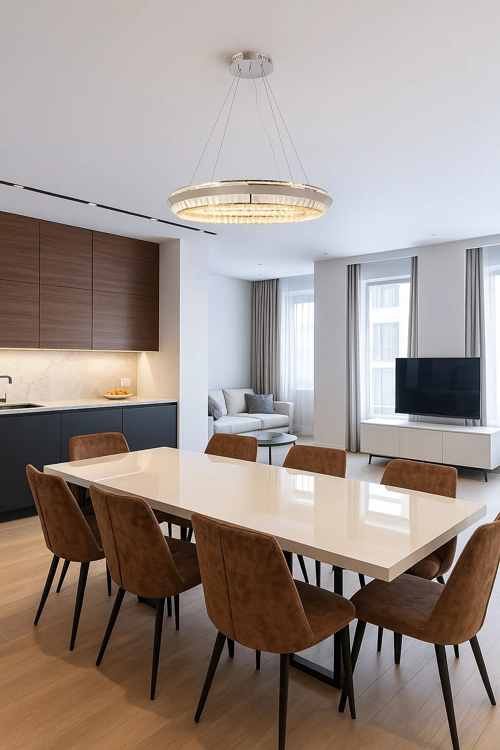 Pendant lamp Royal Crystal LED 48W CCT Dim D80 CHR remote