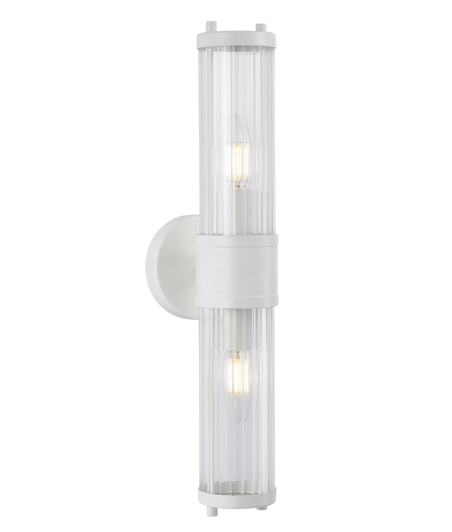 Wall light TIEMPO5 Up-Down Tubular Clear Glass White 10W