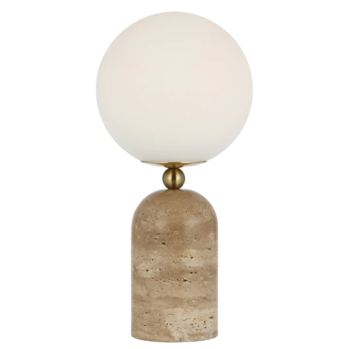 Table lamp GINA E27 D200 H420 SWT BEIGE TRAVERTINE