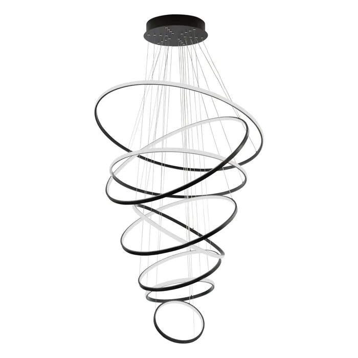 Pendant lamp Crown 8 Ring Black 5K