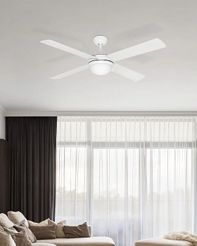Ceiling fan CAPRICE B22 AC WH D52 with Light